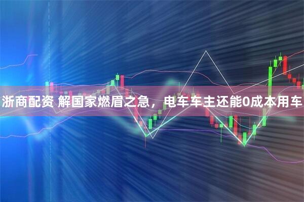 浙商配资 解国家燃眉之急，电车车主还能0成本用车